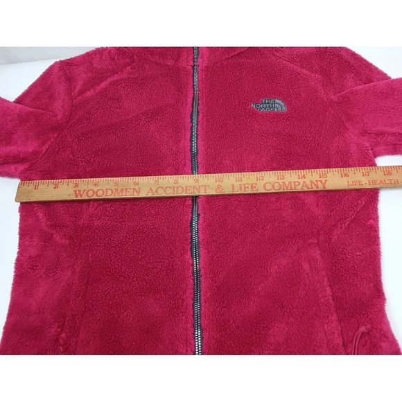 The North Face Womens XS Osito Jacket Hot Pink Plush Fleece Zip Silver READ - Picture 4 of 13